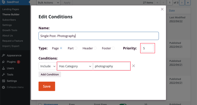 Add Conditions to Display the Template for a Certain Category Add Conditions to Display the Template for a Certain Category