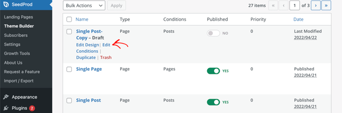 Click the 'Edit Conditions' Link Click the 'Edit Conditions' Link