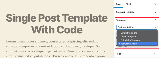 Select Your Custom Post Template Select Your Custom Post Template