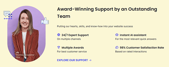 SiteGround support overview