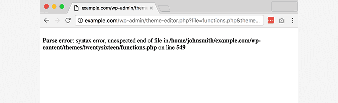 Fixing 'Syntax error' in PHP and WordPress