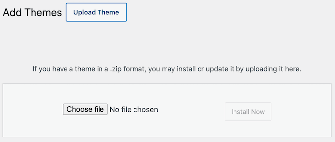 Uploading a theme zip file Uploading a theme zip file