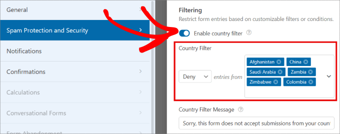 Country filter in WPForms Country filter in WPForms