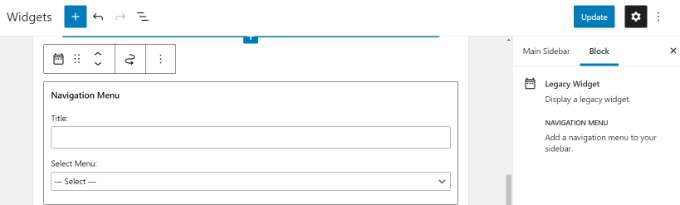 Adding a menu as a sidebar widget Add a title and select your menu