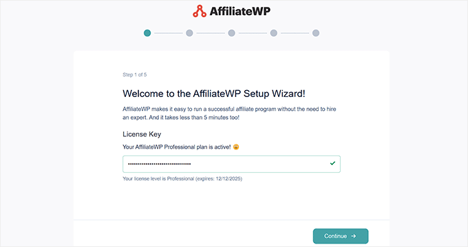 Add AffiliateWP license key Add AffiliateWP license key