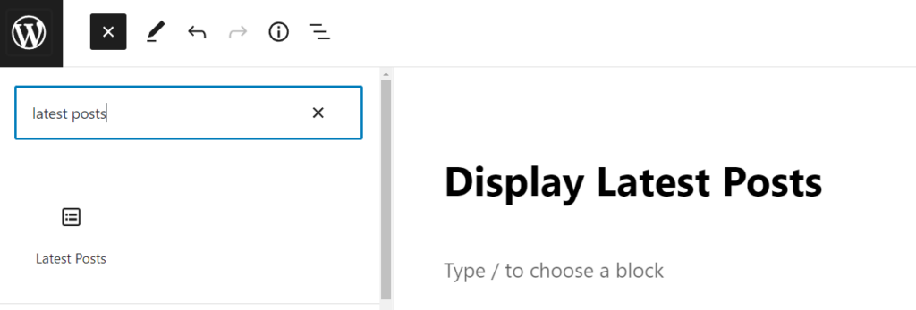 Adding the Latest Posts block to a page Add latest posts block