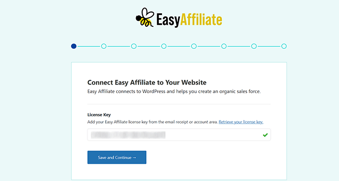Add Easy Affiliate's license key Add Easy Affiliate's license key