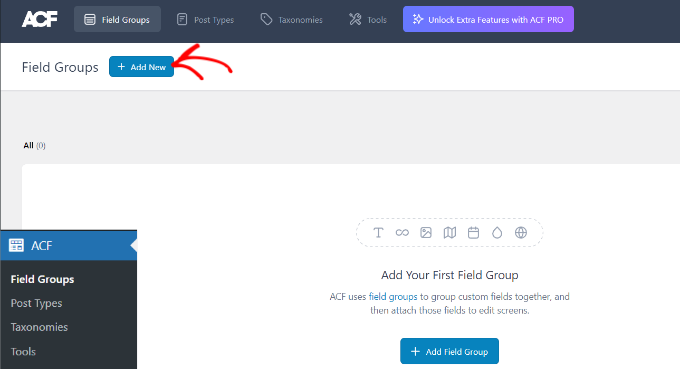 Add new field group Add new field group