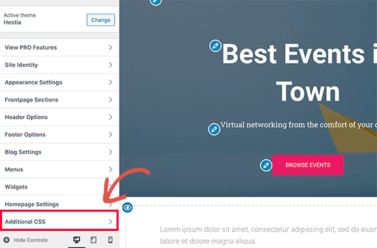 Additional CSS option in WordPress theme customizer Additional CSS option in WordPress theme customizer