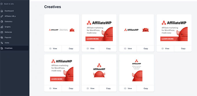 Manage Creatives in AffiliateWP Manage Creatives in AffiliateWP
