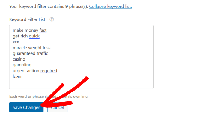 banned keywords banned keywords