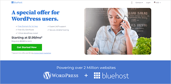 Sito web Bluehost