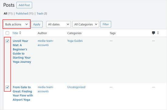 Duplicarea postărilor și paginilor în masă cu Postare duplicată de AIOSEO Duplicarea postărilor și paginilor în masă cu Postare duplicată de AIOSEO