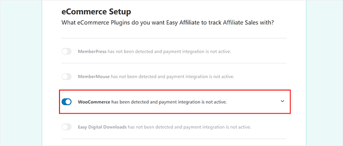 Choose WooCommerce for integration with Easy Affiliate Choose WooCommerce for integration with Easy Affiliate