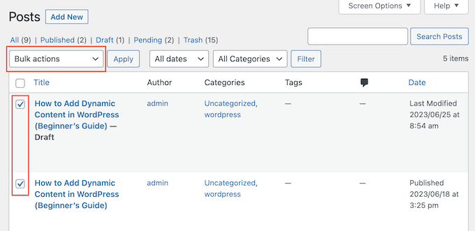 Duplicarea în masă a paginilor și postărilor în WordPress Duplicarea în masă a paginilor și postărilor în WordPress