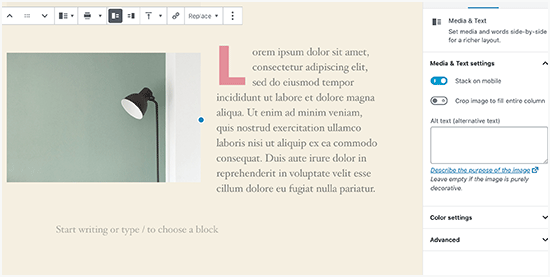Image next to the text in WordPress Image next to the text in WordPress