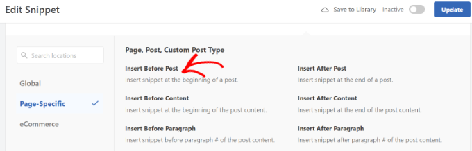 Insert before post Insert before post