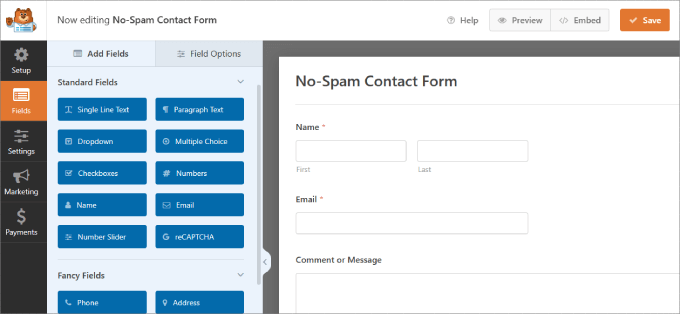no spam contact form fields no spam contact form fields