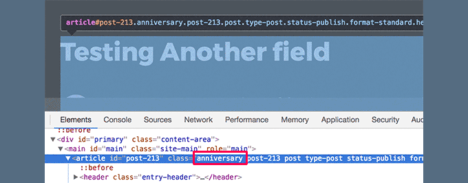 Custom field post class Post class preview