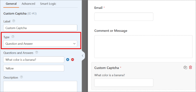 Changing the custom captcha question in WPForms question and answer captcha