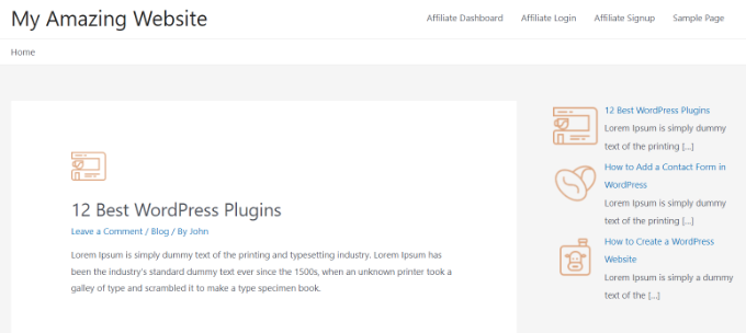 Display Recent Posts in Sidebar Recent posts widget with thumbnails preview