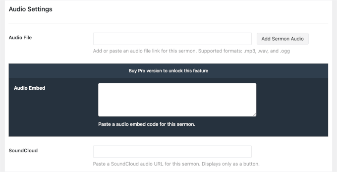 Adding a sermon audio