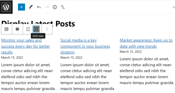 Setting the latest posts to display in a grid format View latest posts in grid view