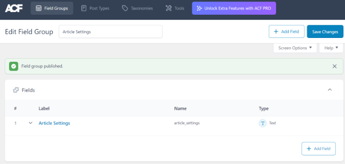 View new field group View new field group