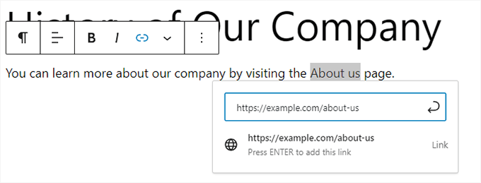 URL del enlace a agregar