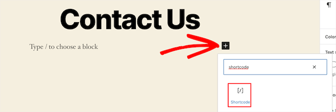 Add shortcode block Add shortcode block