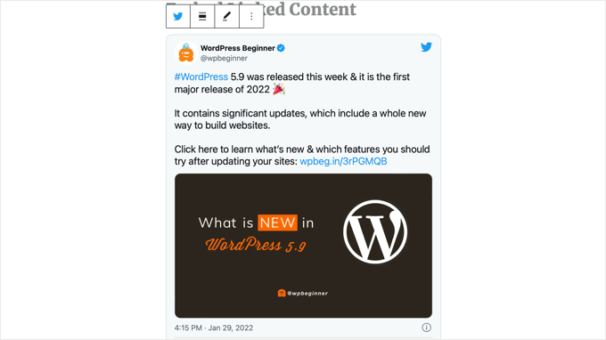 Incrustar un Tweet pegando el enlace