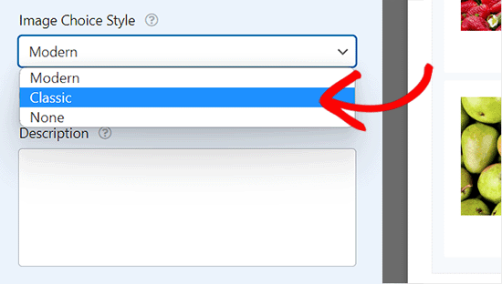 Scegli lo stile della scelta immagine