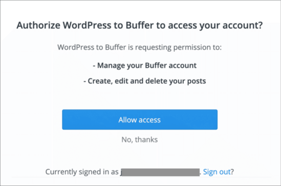 Connect Buffer Account Connect Buffer account