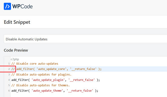 edit-filter-auto-updates Edit the Disable Automatic Update filters
