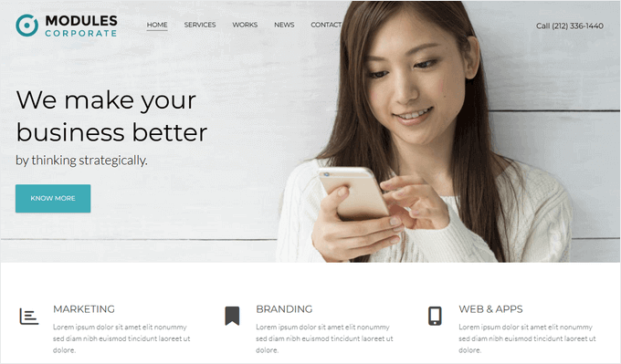 Modules business theme