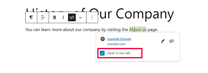 Abrir enlace en una pestaña nueva