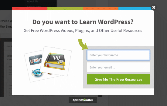 OptinMonster Exit-Intent Popup OptinMonster popup vid avsikt att lämna sidan