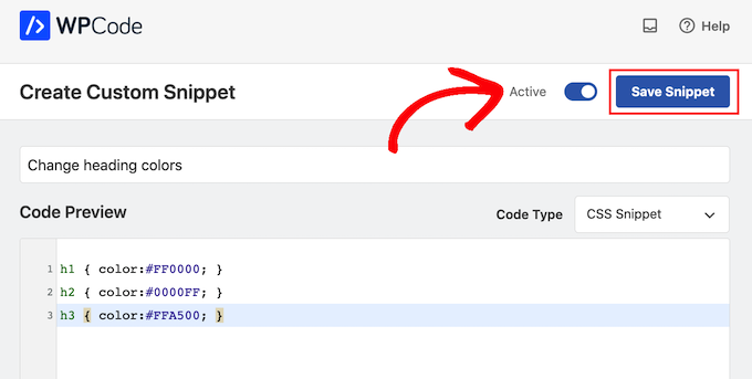 How to change the text color using WPCode How to change the text color using WPCode