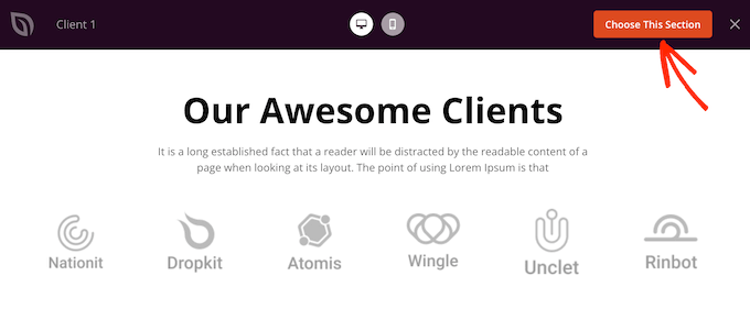Adding a ready-made section to your website Adding a ready-made section to your website