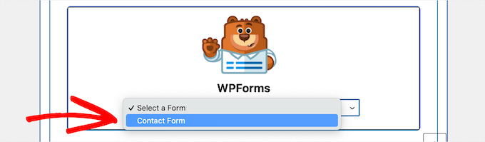 Select form from drop down Select form from drop down