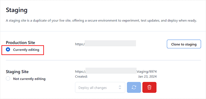 Switch to the Production Site Switch to the Production Site