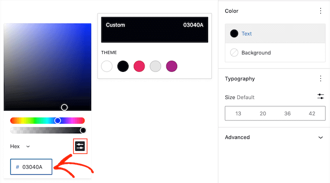 Customizing text using a hex code Customizing text using a hex code