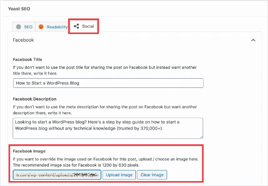 Image mise en avant Facebook Yoast Image mise en avant Facebook Yoast