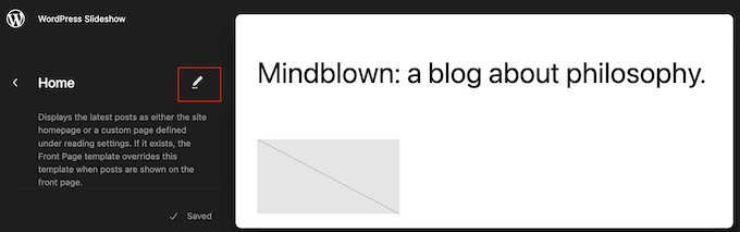 Modifier le modèle de page d'accueil WordPress en utilisant l'éditeur complet du site Modifier le modèle de page d'accueil WordPress en utilisant l'éditeur complet du site