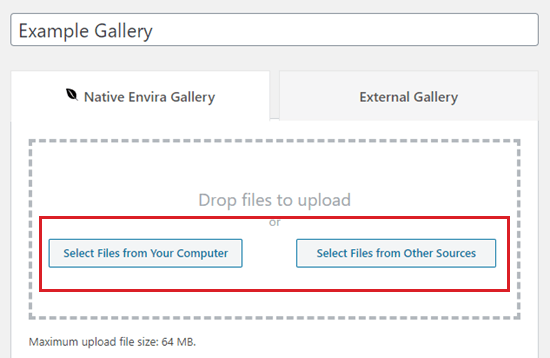 Geben Sie Ihrer neuen Galerie einen Namen