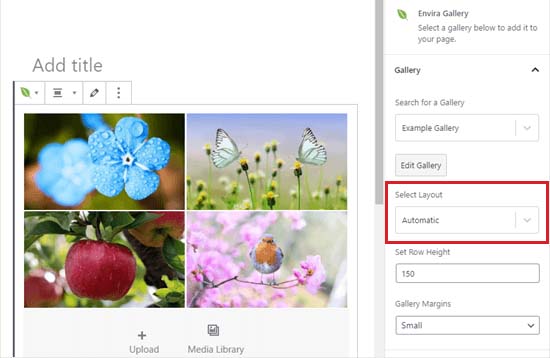 Ändern Sie die Spaltenanzahl im Dropdown-Menü Layout auswählen