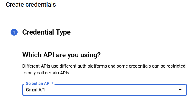 Choose Gmail API Choose Gmail API