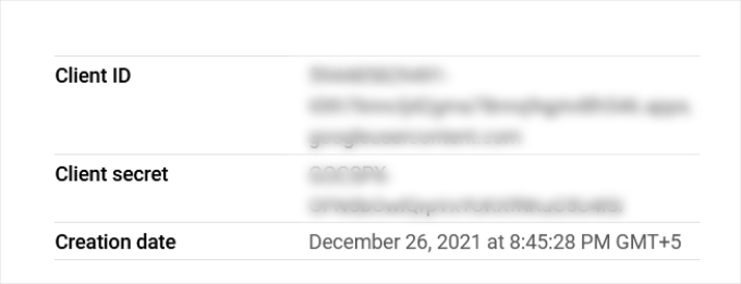 Copy client ID and secret Copy client ID and secret