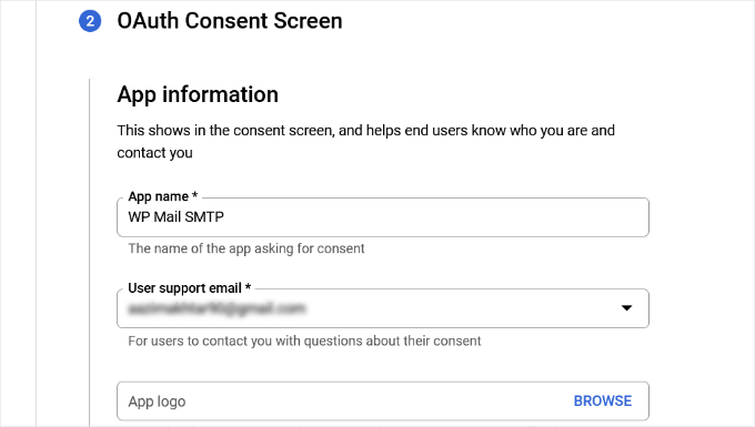 Enter app information Enter app information