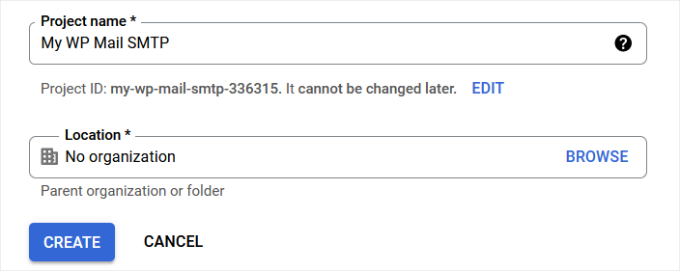 Enter project details Enter project details